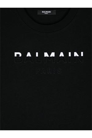 black cotton tshirt BALMAIN PARIS KIDS | BV8Q01Z1751930